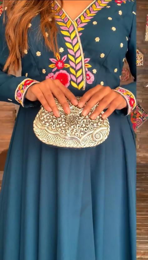 LADLI Ladli By Krishi Georgette Embroidery Anarkali Kurtis